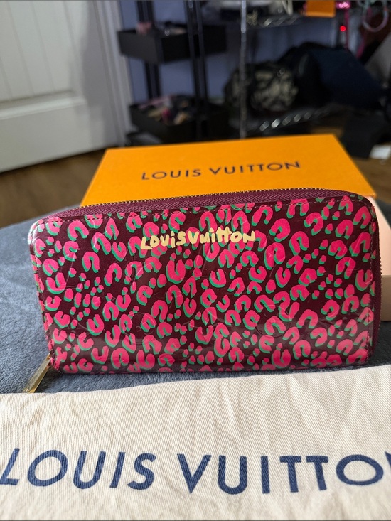 Louis Vuitton Handbags - Louis Vuitton Rouge Leopard Print Vernis Zip-Around Wallet